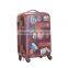 Gentleman's Hard Shell Vintage Trolley Luggage With Belts 2-Side Printing In 20-Inch Quality Choice
