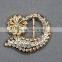 Rhinestone round pierced leaf metal decorative shoe clips