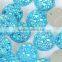 12mm 14mm 16mm round shape flat back plastic rhinestone with holes Aquamarine Blue AB sew on resin gems for garment decoration