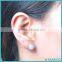 Fashion Jewelry Three Color 925 Sterling Silver Round Cut Opal Stud Earrings