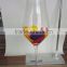 Personalized Color Logo Design High Stem Custom Painted Wine Glass