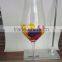 Personalized Color Logo Design High Stem Custom Painted Wine Glass