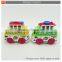 Cartoon design friction power mini metal alloy bus toy for kids