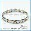 Black energy stones custom silver unisex health full magnetic bracelet