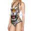 BSC086 Fashion models sex photos sexy open one piece printing triangle bikini swimwear