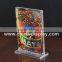 Small acrylic tabletop menu display stands