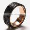8MM Comfort Fit Stainless steel cross Wedding Band Engagement Ring with Black Carbon Fiber Inlay