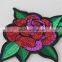 good looking 12*13cm sexy red flower pattern diamond patch sequin embroidery applique for dancer