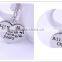 2016 new fashion alloy jewelry sculpture letter member of family silver children necklace heart pendant