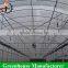 Reinforced plastic film wide multi span greenhouse