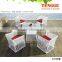 Special design dining set white rattan wicker furniture