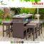 Outdoor PE rattan high top bar tables and chairs