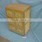 FSC made in CHINA natural pine dark brown durable portable Wooden Cabinet Chest with 3 Wicker Drawers