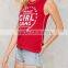 2016 Summer Young Lady Red Print Cotton Tank Top HST8055