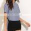 new design bow tie chambray top women summer tops