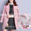 women winter fashion modern wool long sleeve double-breasted trench coat
