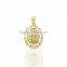 14kt two tone plated Mother Mary Pendant in Filigree Design