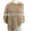 2015 2016 Wholesale Best-selling Women Cashmere Knitted Faux Fur Poncho