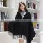 best selling 2017 plain solid color ladies buttoned shawl