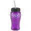 USA Made 18 oz Transparent Sports Bottle With Straw Lid - BPA/BPS-free, FDA compliant and comes with your logo
