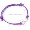 2PCs Silver Plated Metal Infinity Faux Suede Leather Cord Charm Bracelets