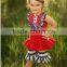 100% Cotton Girls Ruffle Dress Children Long Frocks Designs 4th of July Boutique Outfit