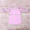 Grils Ruffle Raglan Shirts Floral Blouses Pink Raglans Top Baby Tee Shirts