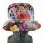 Girl Women Fashion Bucket Hat Boonie Cap Hawaiian Floral Flower Pattern Outdoor Camping Hiking Fishing Cap