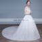 HS1626 2017 Long Train Puffy Bridal Ball Gown Sequined Embroidery Crystal Wedding Dress From China