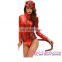 Sexy Adult Red Hot Devilish Hooded Romper Cosplay Costume