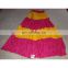 Women's Designer Handmade Cotton Printed Pink Yellow Skirt girls wear long Dress party Wear