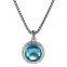 925 Silver Designs Inspired DY Cerise Pendant with Blue Topaz and Diamonds