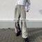 New Arrival Fashion Women Casual Ankle Length Vintage Gray Plaid Pants Loose Wide Leg Trousers