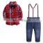 Gentleman  Baby Boys Clothes Sets Toddler Long Sleeve T-shirt +Suspenders Pants 2Pcs Wedding Party Casual Outfits