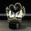 Valentines Day Gift 3D Lamp LED Night Light 7 Colors Table Lamp Home Decor Touch Sensor