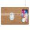 2019 OEM PU Leather Wireless Charger Mouse Pad for Mobile Phone 2 IN 1 Qi Fast Charging New Model