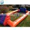 Giant inflatable shooting football pitch game,factory price inflatable soap football field for adults