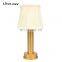 Rechargeable Fabric lampshade LED Desk Lamp Cordless Table Lamps Home Decor Light