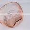 Table Decorative Rose Gold Wire Basket Round Fruit Organizer Gift Metal Mesh Storage Basket