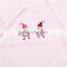 China towel manufactory pure cotton customized label embroidery baby towel quilt