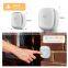 Battery-free doorbell, wireless, IP44, outdoor, 2 receivers, 38 melodies, 5 volume levels, LED flash, white