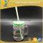15oz clear glass mason jar with lid and straw
