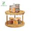 Bamboo Turntable Spice Rack - 10 Inch 2-Tier Bamboo Kitchen Countertop Cabinet Rotating Condiments Organizer