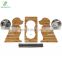 Bamboo Pet Feeder Puppy Style Height Adjustable Raised Kitchen Pet Feeding Station w/ Stainless Steel Food Bowls for Dogs & Cats