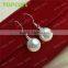 White Shell Pearl Earrings 925 Sterling Silver 10mm Round ER052