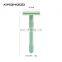 Reusable metal handle hair removable cleaning double edge blade facial razor for women afeitadora
