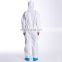 PPE Safety Cleanroom Working White Disposable Chemical Microporous Suit Coverall