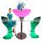 Remote Control Lighting LED Bar Furniture Plastic Round Bar Table