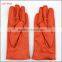 ladies wholesale orange PU leather hand gloves
