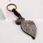 Fashion Cool Rock Leather Key Chain Keychains Big O-ring Metal Leaf Genuine Leather Keychains